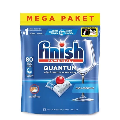 قرص ماشین ظرفشویی فینیش مدل Quantum بسته 80 عددی — تصویر ۳