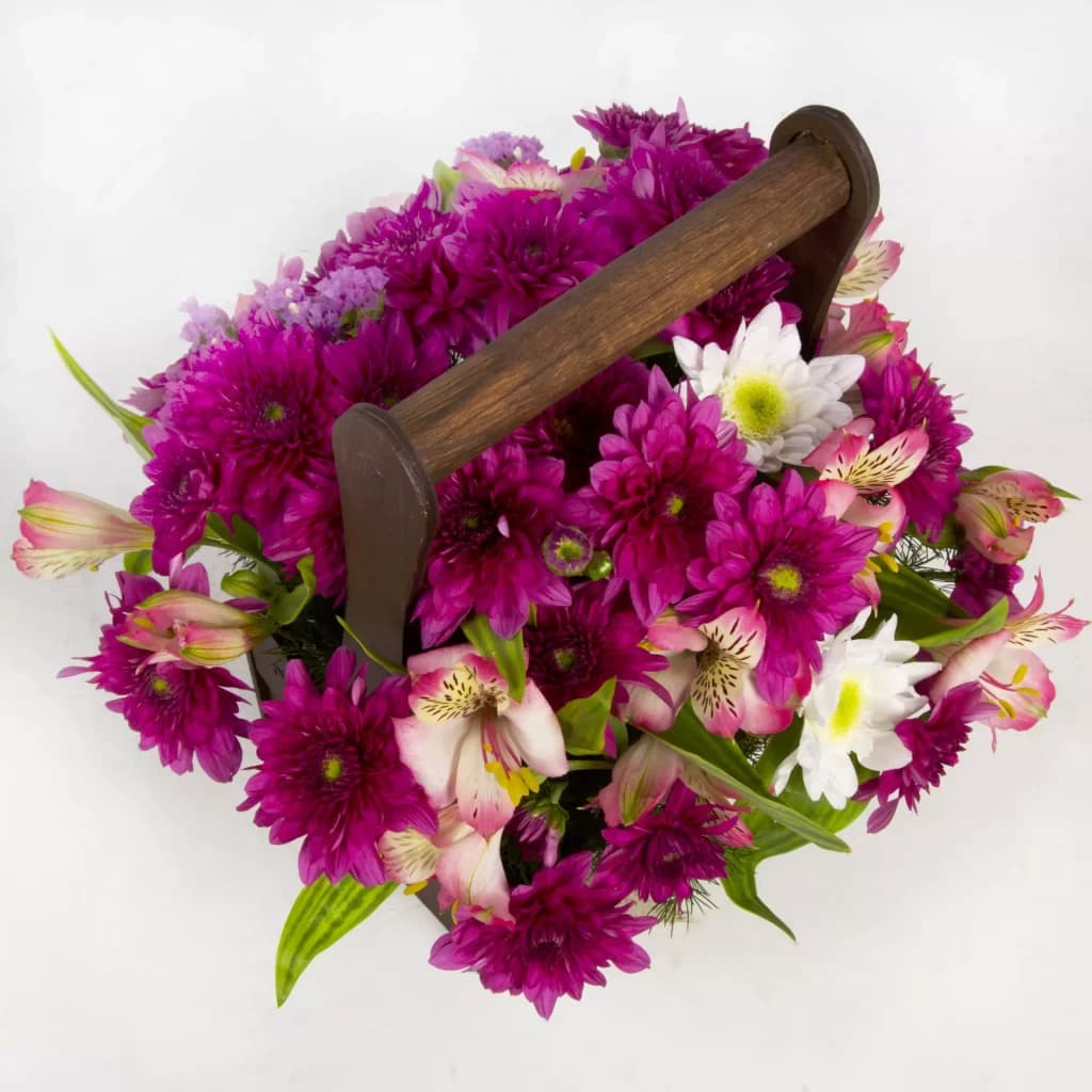 باکس گل چوبی با گل داوودی – کد 2410 — تصویر ۳