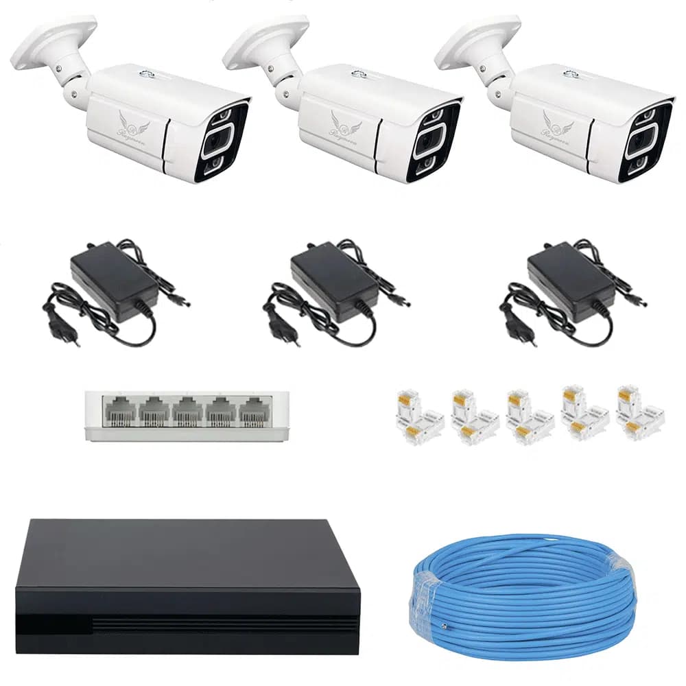 پکیج 3 عددی دوربین مداربسته 5 مگاپیکسل دید در شب رنگی IP کد 3Q8302i — تصویر ۶