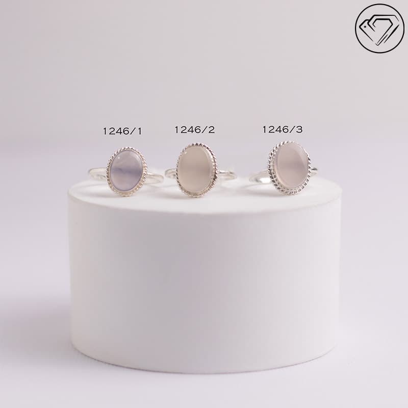 انگشتر نقره زنانه عقیق یمن کبود مدل GA-1246 — تصویر ۱۰