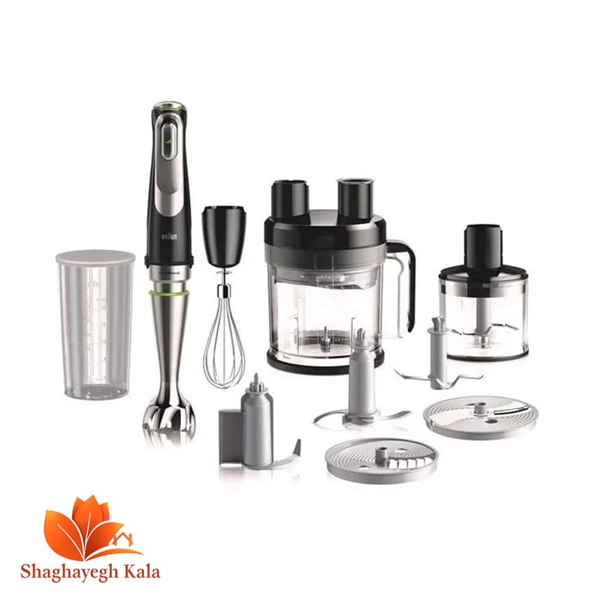 گوشت کوب برقی براون مدل MQ 9185 XLI با قدرت 1200 وات، تیغه استنلس استیل و قابلیت تنظیم دور موتور