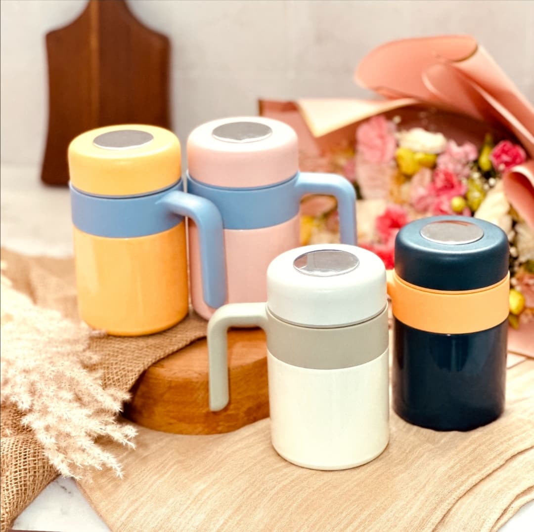 تراول ماگ دسته دار درب آینه ای وارداتی