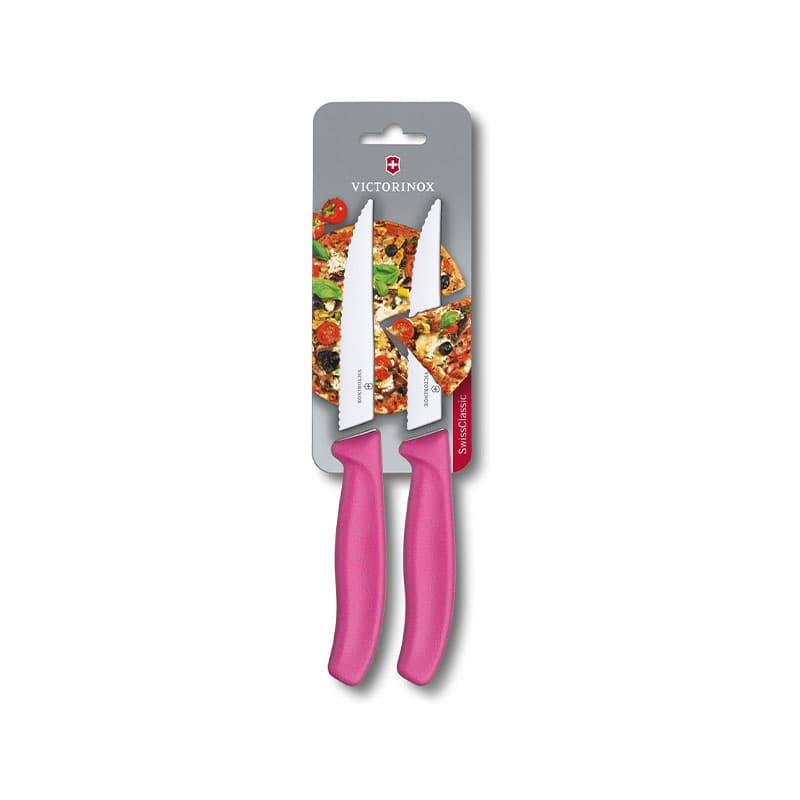 چاقوی استیک کلاسیک سوئیسی صورتی (2عددی) ویکتورینوکس – Victorinox Swiss Classic Gourmet Steak Knife 6.7936.12L5b — تصویر ۴
