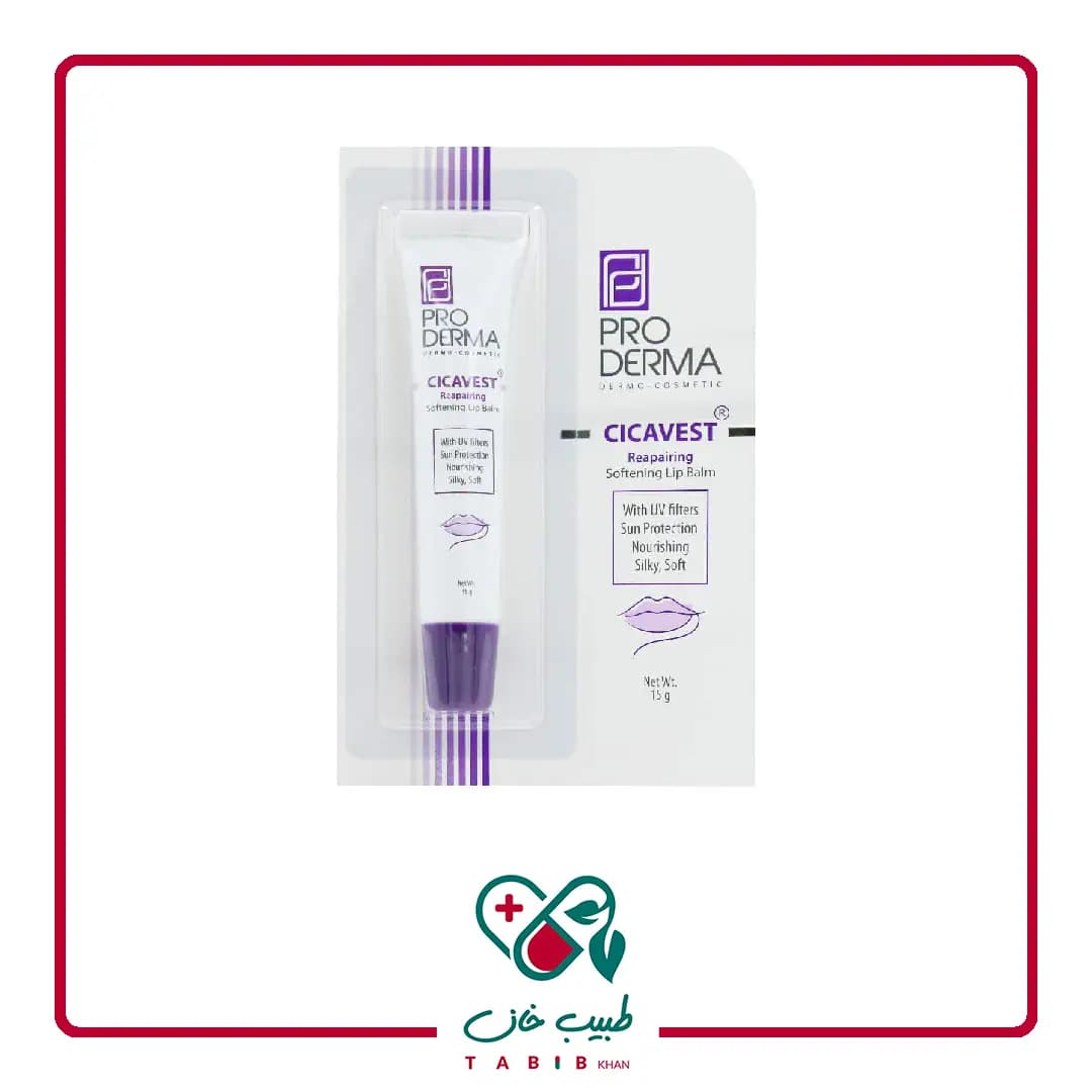 بالم لب نرم کننده و ترمیم کننده پرودرما 15 گرم/Proderma Cicavest Lip Balm 15 g