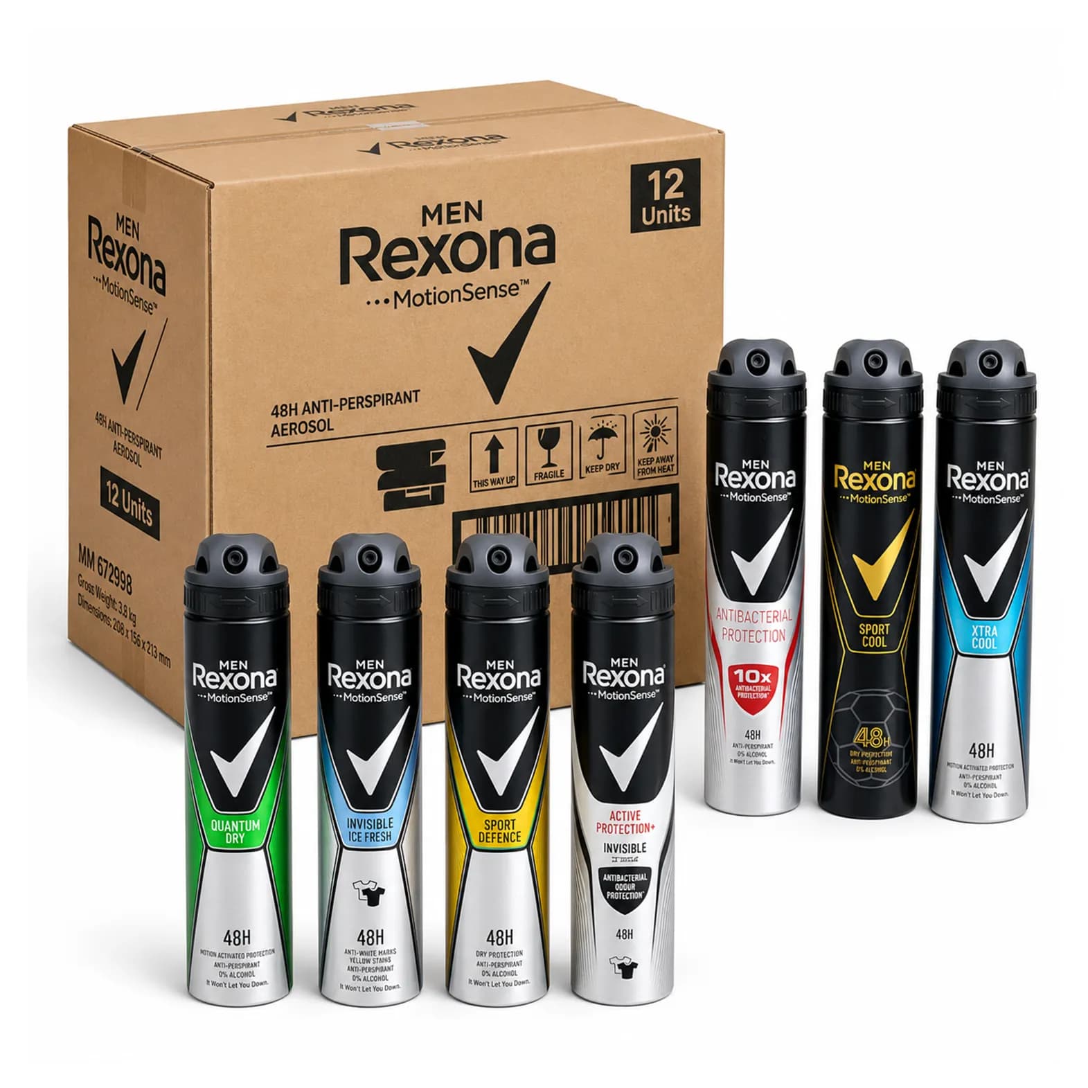 اسپری ضدتعریق مردانه رکسونا Rexona حجم 200 میل | تعداد 12عددی — تصویر ۶