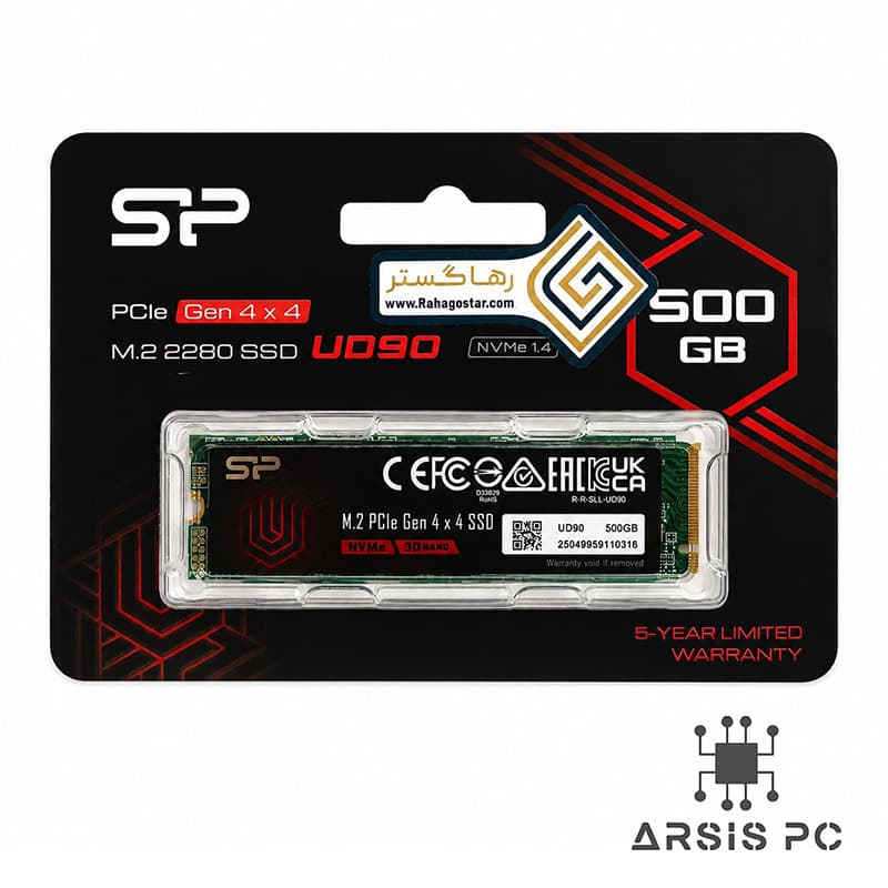 اس اس دی 500 گیگابایت سیلیکون پاور UD90 M.2 2280 PCIe Gen 4 NVMe — تصویر ۴