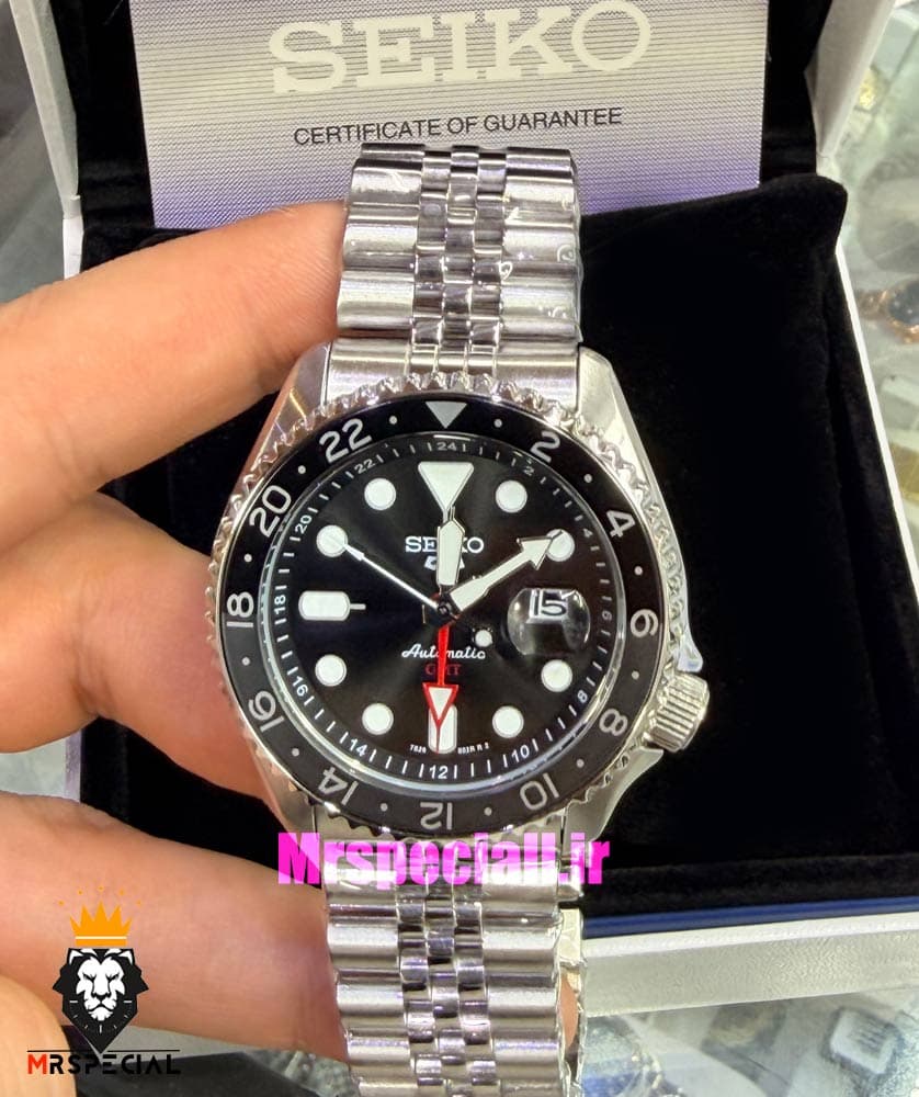ساعت مردانه سیکو 5 جی ام تی اتوماتیک صفحه مشکی 021647 SEIKO 5 GMT — تصویر ۱۰