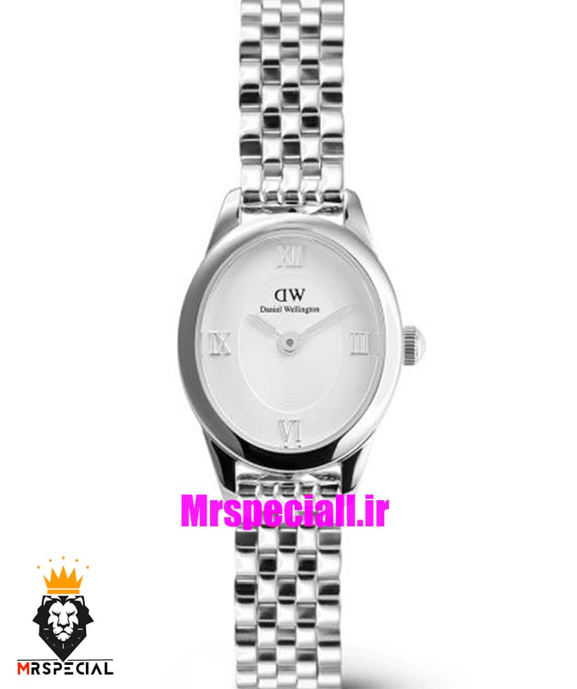 ساعت زنانه دنیل ولینگتون مینی استیل صفحه بیضی سفید 021556 Daniel Wellington Ophelia