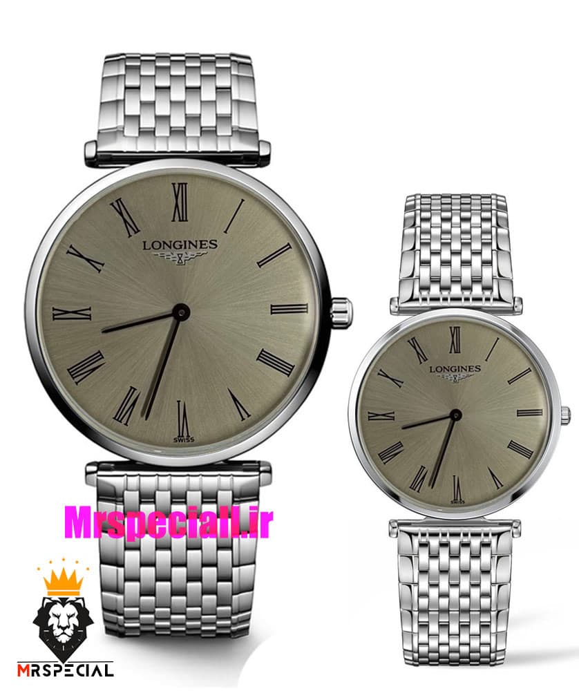 ساعت ست مردانه و زنانه لونژین استیل صفحه طوسی LONGINES 021516