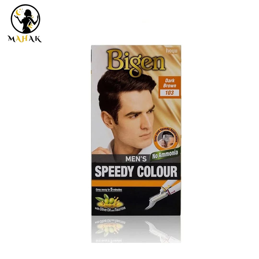 کیت رنگ موی سریع مردانه بیگن شماره 103 رنگ DARK BROWN — تصویر ۲
