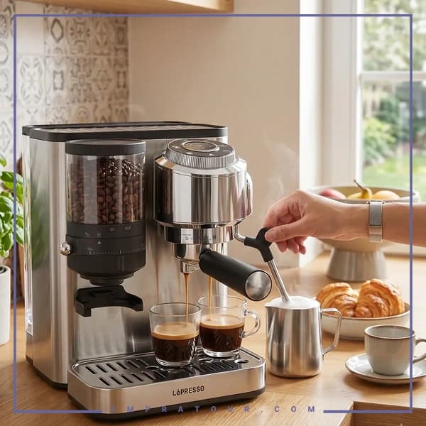 دستگاه قهوه ساز با آسیاب قهوه لپرسو ELPCFFBP0042SL — تصویر ۹