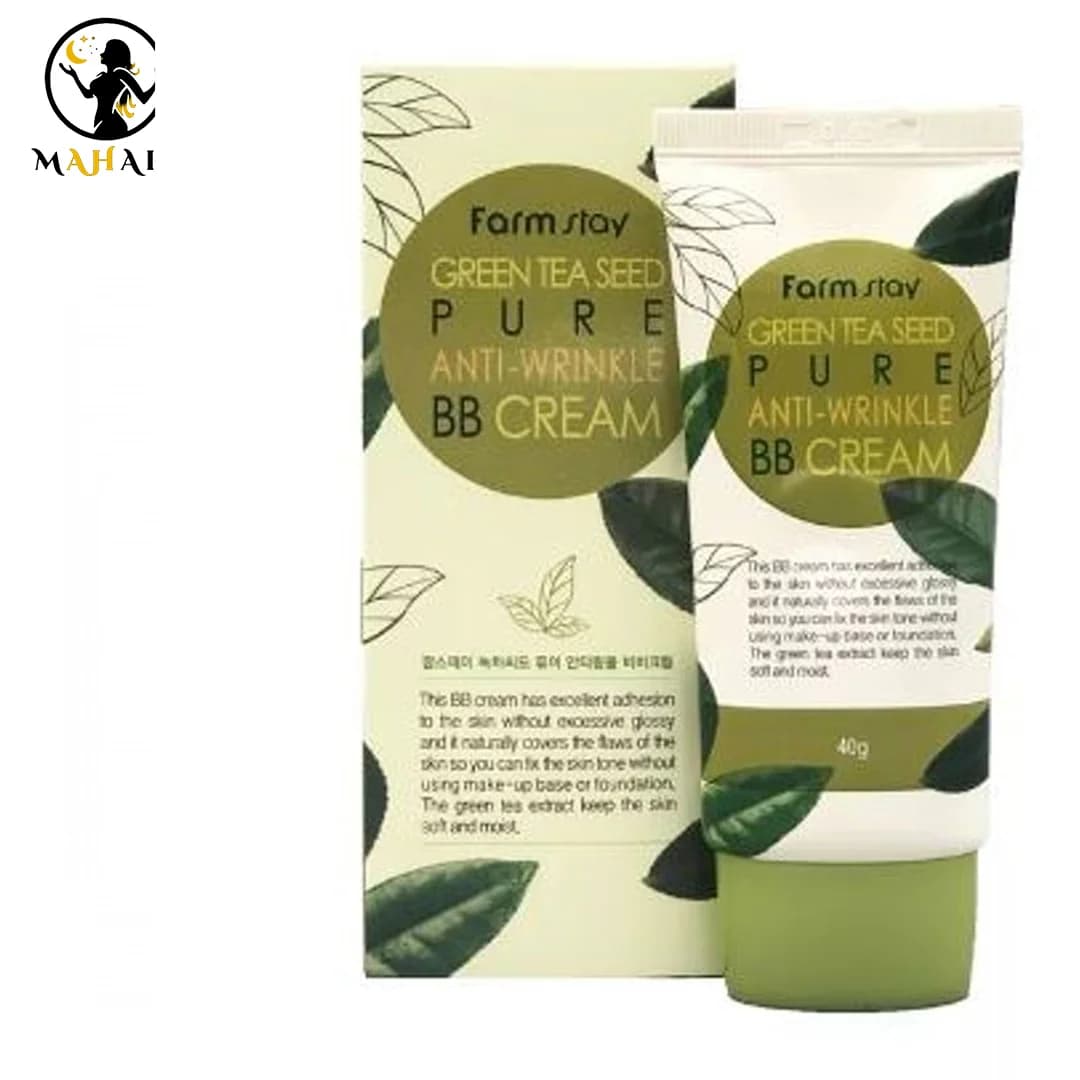 بی بی کرم ضد چروک هسته چای سبز فارم استی Farm Stay Green Tea Seed Pure Anti-Wrinkle BB Cream — تصویر ۵