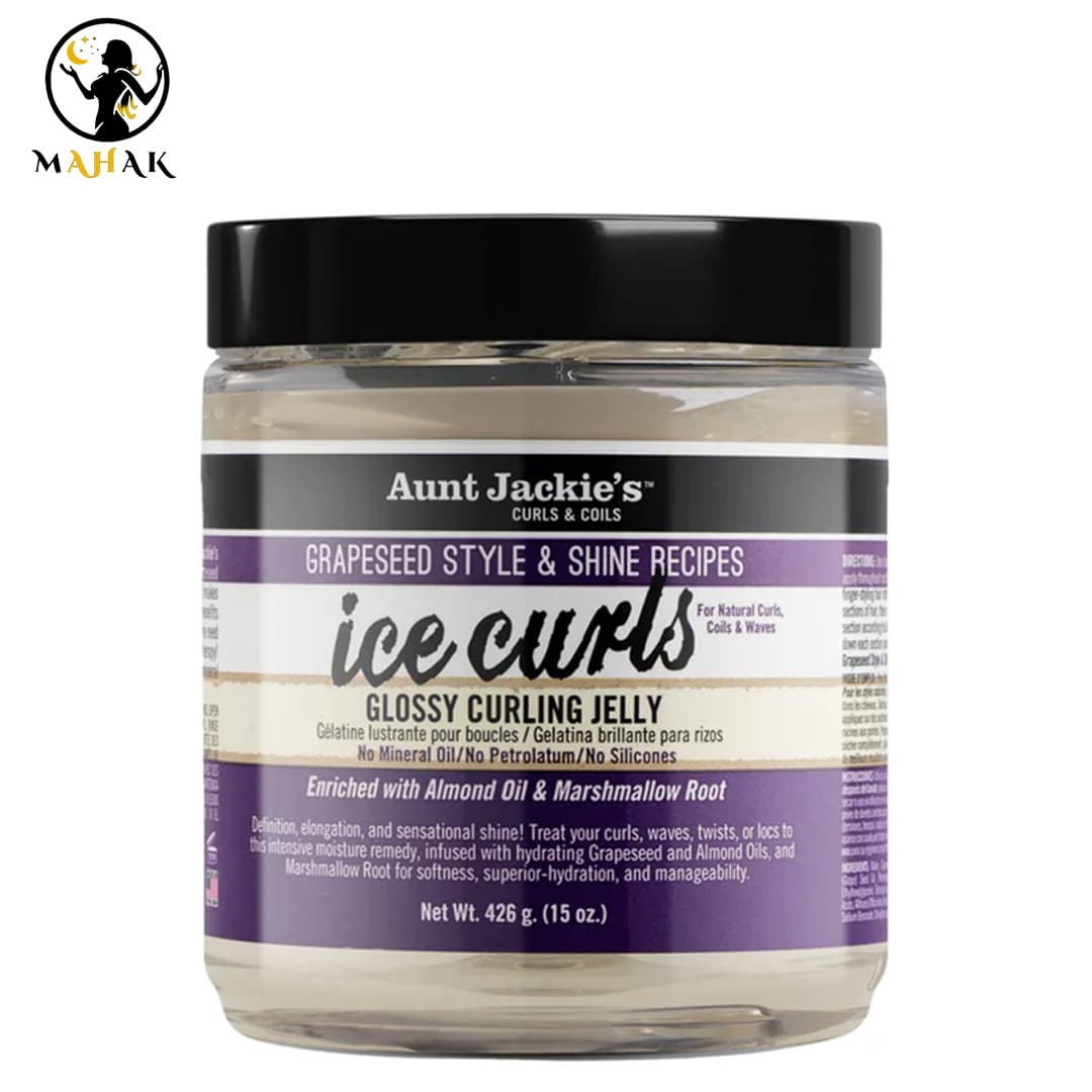 ژل خیس فر کننده و درخشان کننده موی فر هسته انگور آنت جکیز Aunt Jackies Ice Curls Glossy Curlng