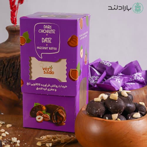 خرما شکلاتی با مغز کرم فندق ورسادو — تصویر ۳