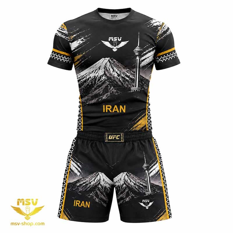 ست لباس ورزشی رزمی دماوند و برج میلاد پارچه فلامنت لاکرا و آیرو حرفهای MSV UFC — تصویر ۶
