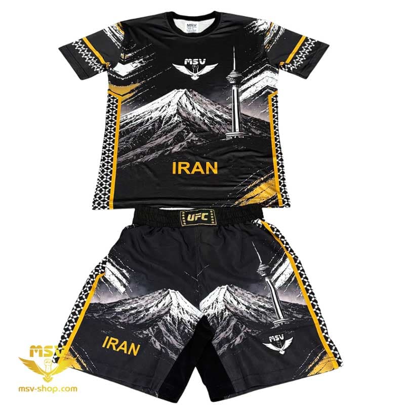 ست لباس ورزشی رزمی دماوند و برج میلاد پارچه فلامنت لاکرا و آیرو حرفهای MSV UFC — تصویر ۴