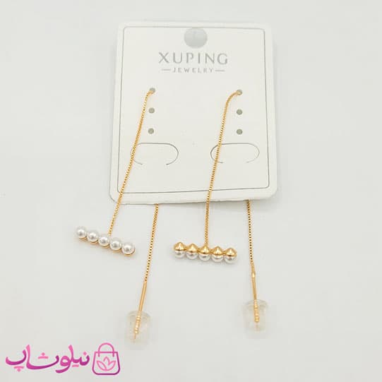 گوشواره بخیه ای ژوپینگ مدل مرواریدی کد 1191