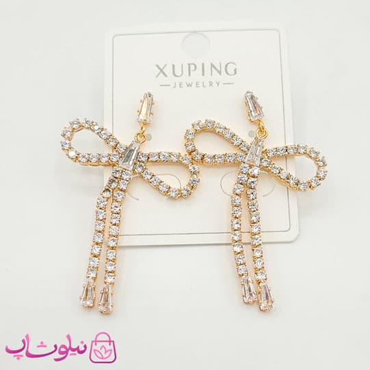 گوشواره دخترانه ژوپینگ پرنگین مدل پاپیون کد 991 — تصویر ۴
