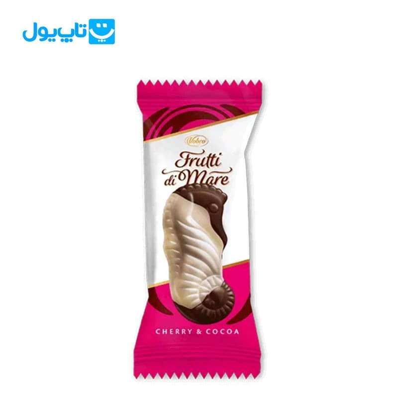 شکلات وبرو Vobro طرح frutti di mare مدل اسب دریایی طعم گیلاس و کاکائو، براونی و برولی — تصویر ۵