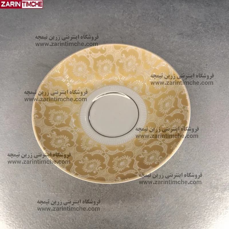 نعلبکی زیر استکانی چینی زرین مدل هدیه طلایی — تصویر ۶
