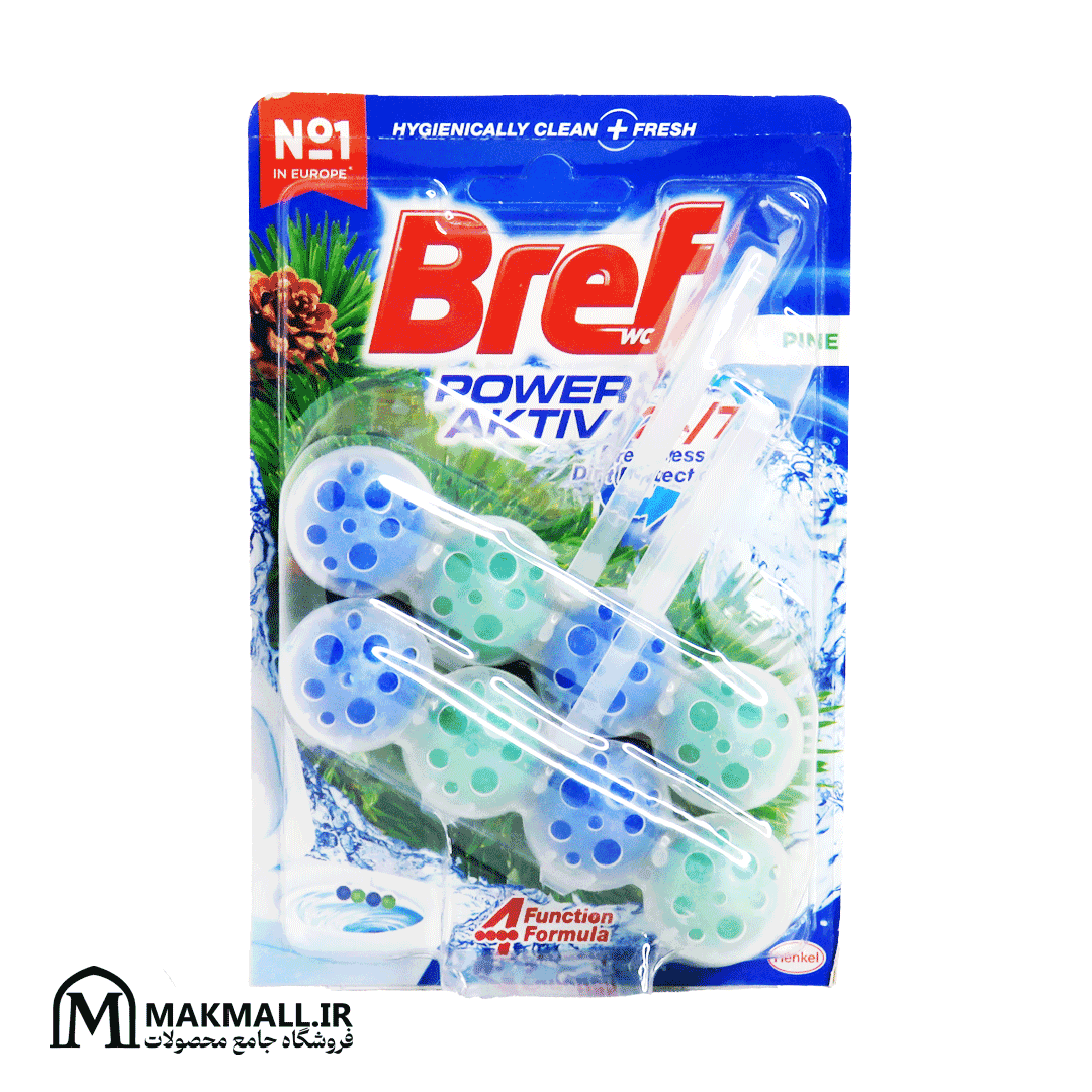 بوگیر و تمیزکننده توالت برف پاور اکتیو رایحه کاج | Bref Power Aktiv Toilet Cleaner Pine