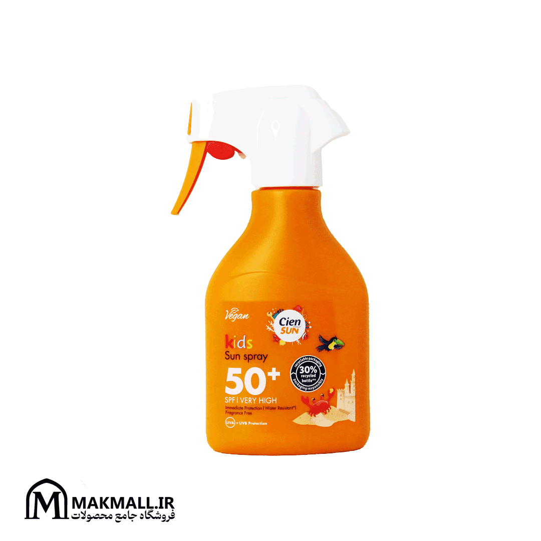 ضد آفتاب کودک اسپری سین سان SPF 50+ حجم 250 میل | Cien Sun Kids Spray SPF 50+ Water Resistant 250ml