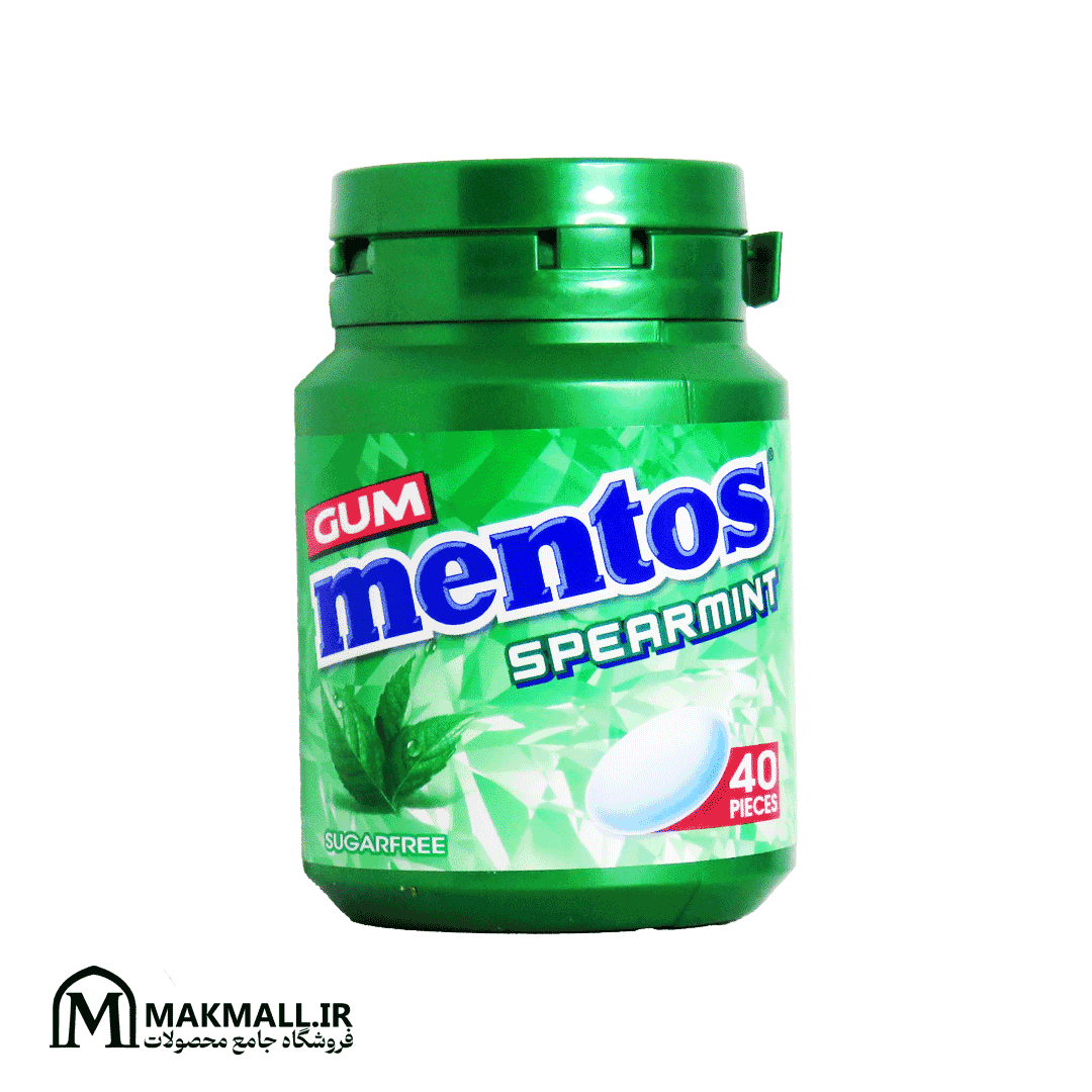 آدامس منتوس نعنای سبز بدون شکر ۴۰ عددی | Mentos Spearmint Sugar Free Gum 40pcs — تصویر ۳