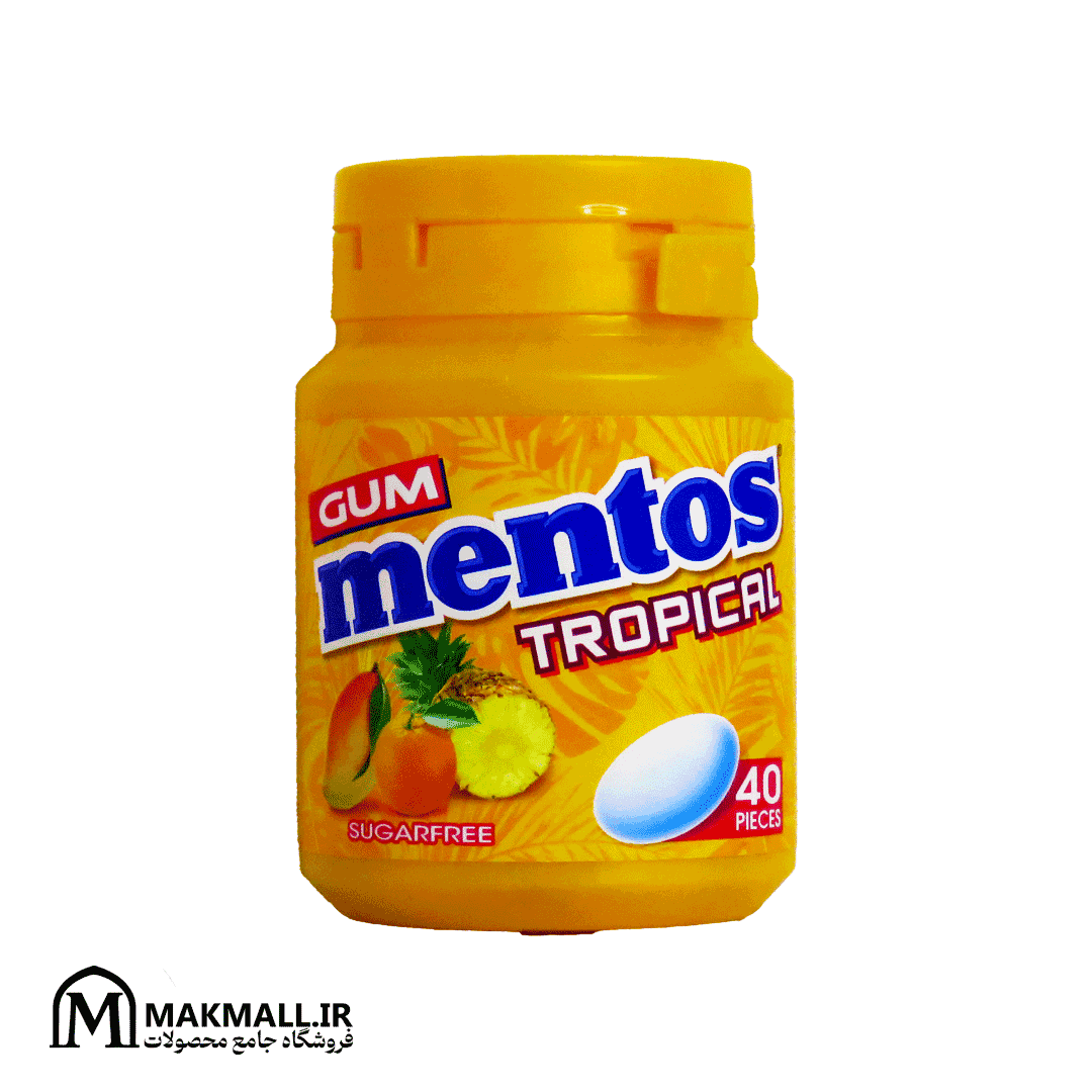 آدامس منتوس تروپیکال بدون شکر ۴۰ عددی | Mentos Tropical Sugarfree Gum 40 Pieces