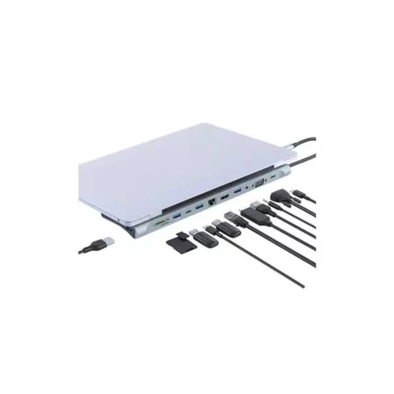 هاب 12 پورت XO Type-C ایکس او مدل XO-HUB010 – نقره ای — تصویر ۱۲