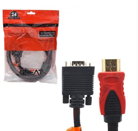کابل HDMI به VGA گریت (GREAT) طول 1.5 متر