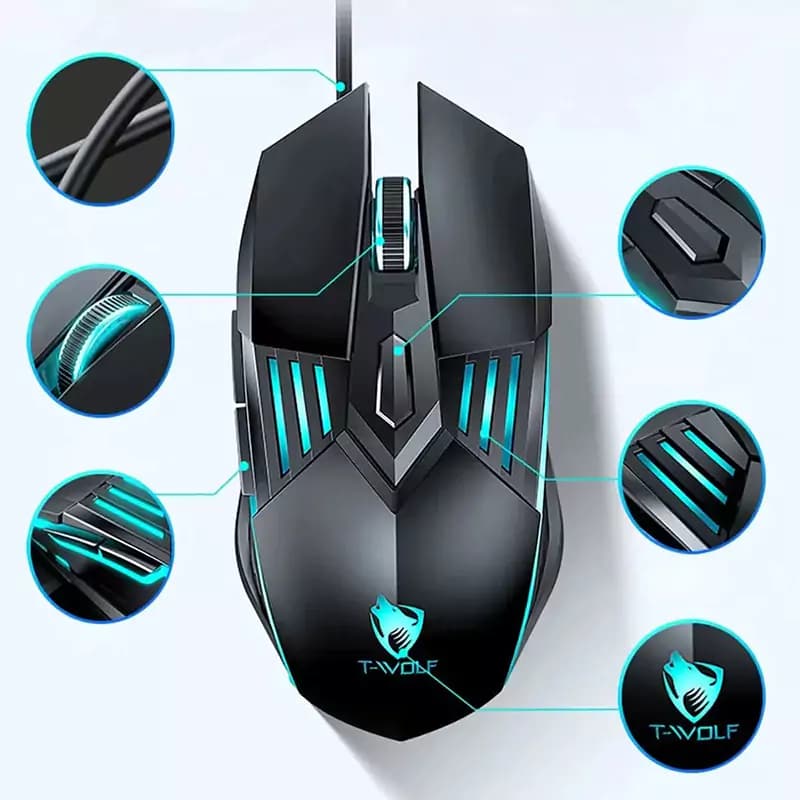 ماوس سیم دار گیمینگ T-Wolf مدل G560 — تصویر ۶