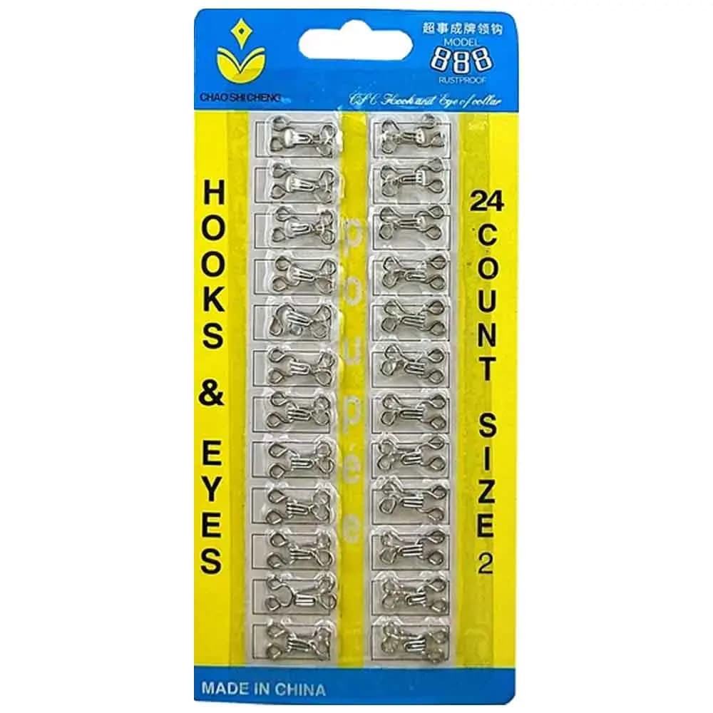 قزن قفلی سایز 2 فلزی نقره ای مدل هوکس Hooks بسته 24 عددی — تصویر ۷