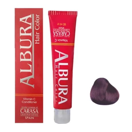 رنگ مو آلبورا مدل carasa شماره 4.20 حجم 100 میلی لیتر رنگ شرابی بنفش تیره — تصویر ۳
