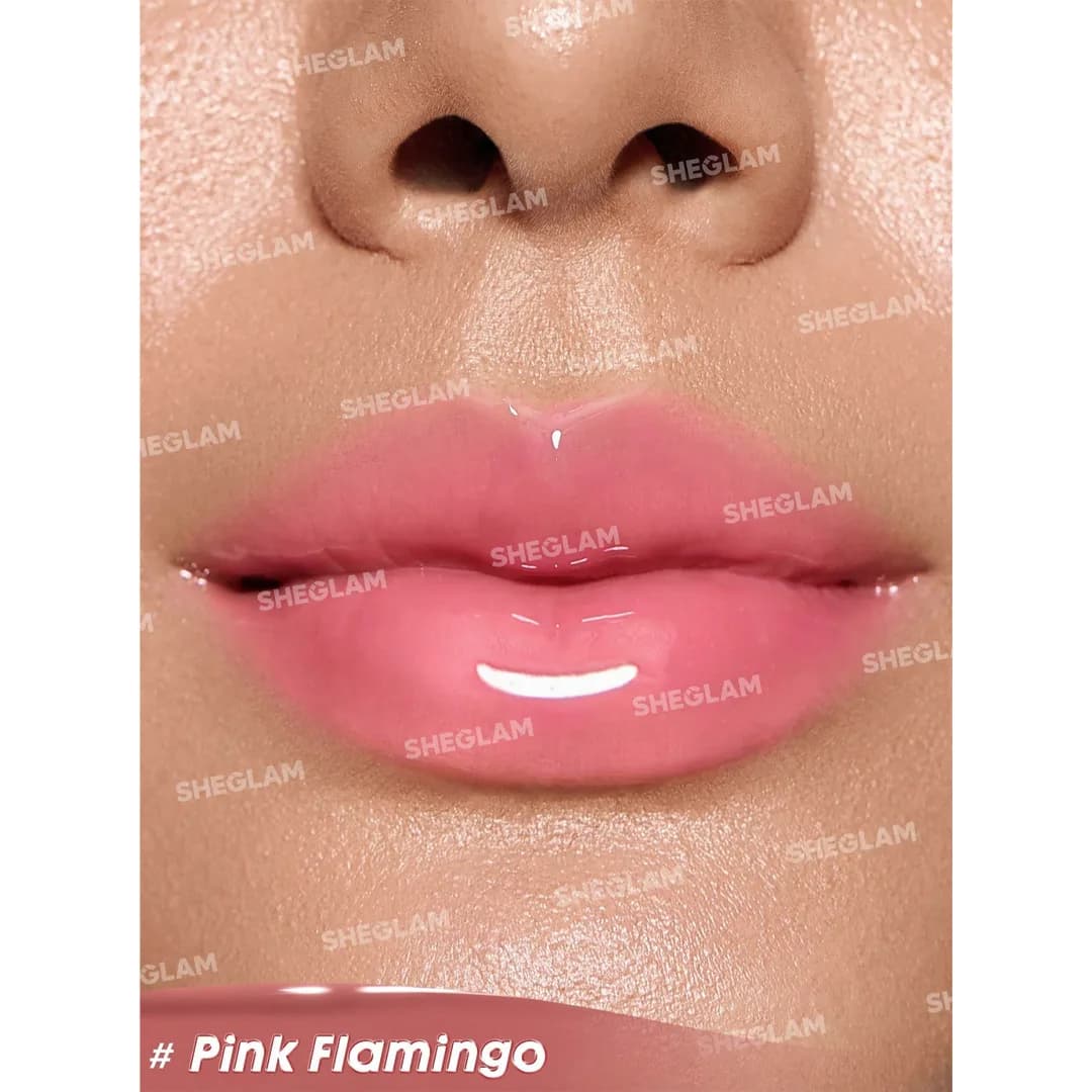 لیپ گلاس حجم دهنده شیگلم Sheglam مدل Booster Shine رنگ Pink Flamingo — تصویر ۱۱