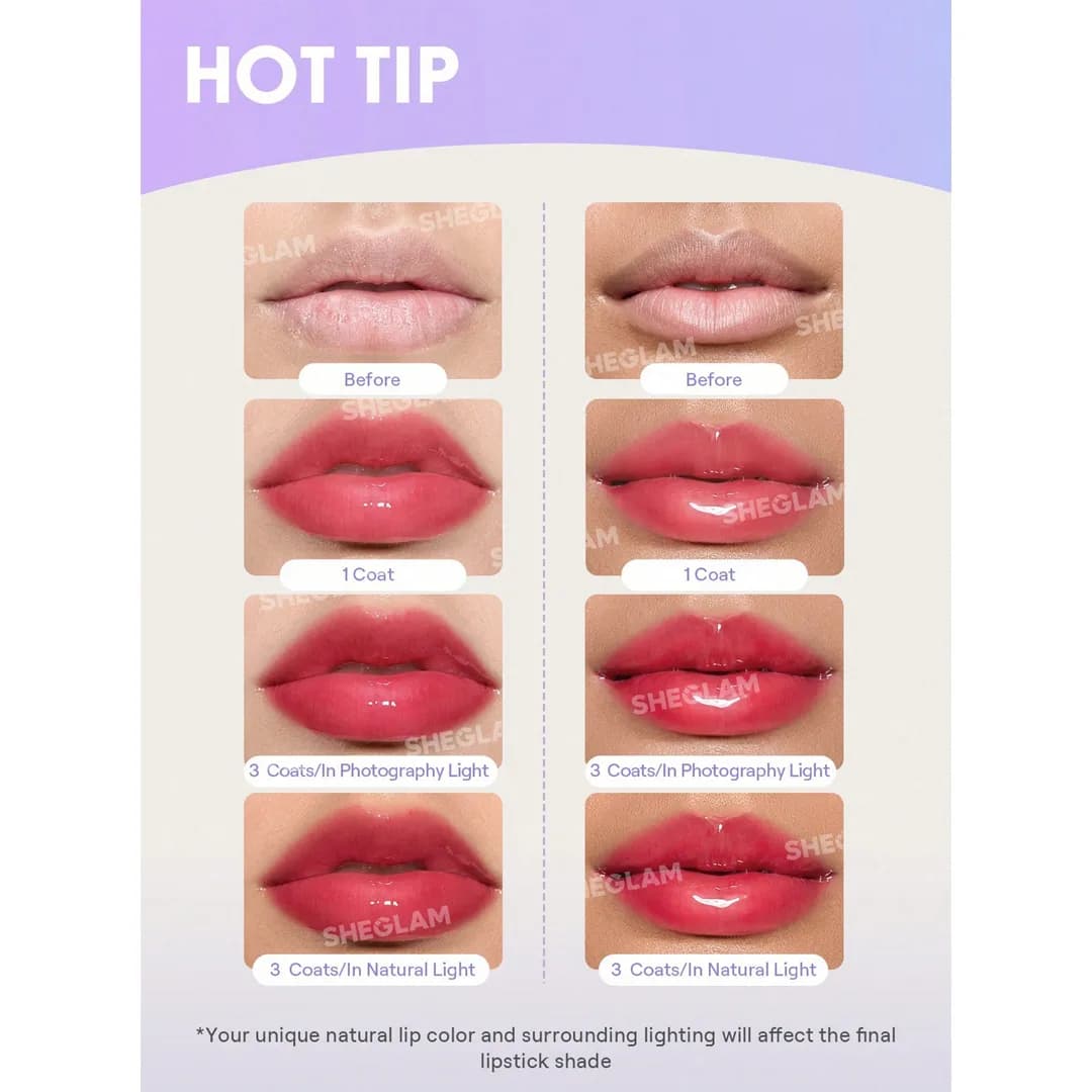 لیپ گلاس حجم دهنده شیگلم Sheglam مدل Booster Shine رنگ Pink Flamingo — تصویر ۱۲