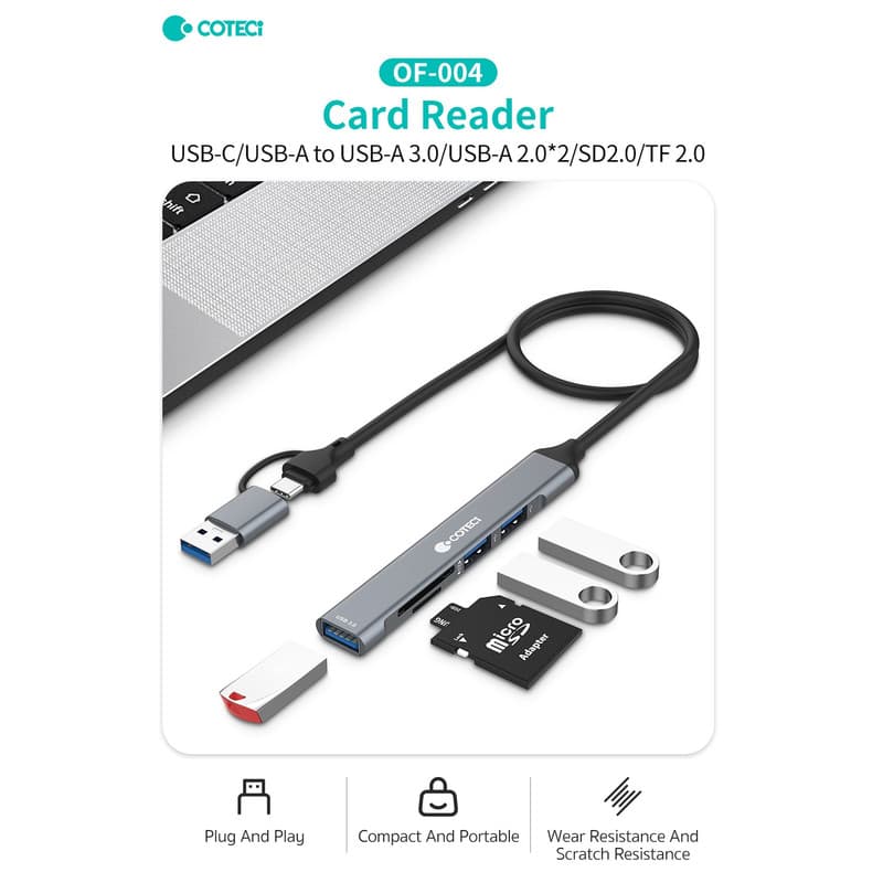 هاب 5 پورت USB/USB-C کوتتسی مدل OF-004 — تصویر ۴