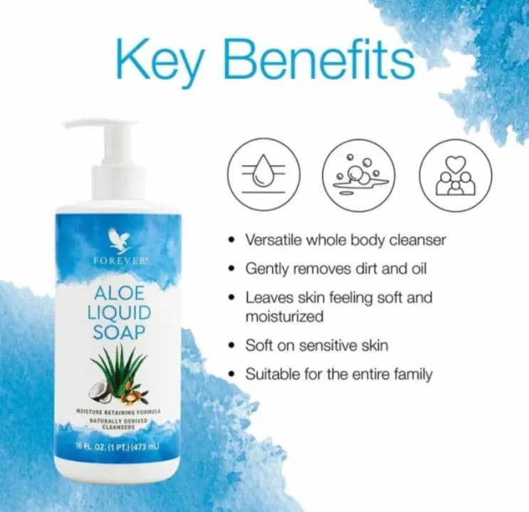 Forever Aloe Liquid Soap | صابون مایع آلوئهورا فوراور؛ شوینده ملایم دست، صورت و بدن با آبرسانی طبیعی پوست — تصویر ۷