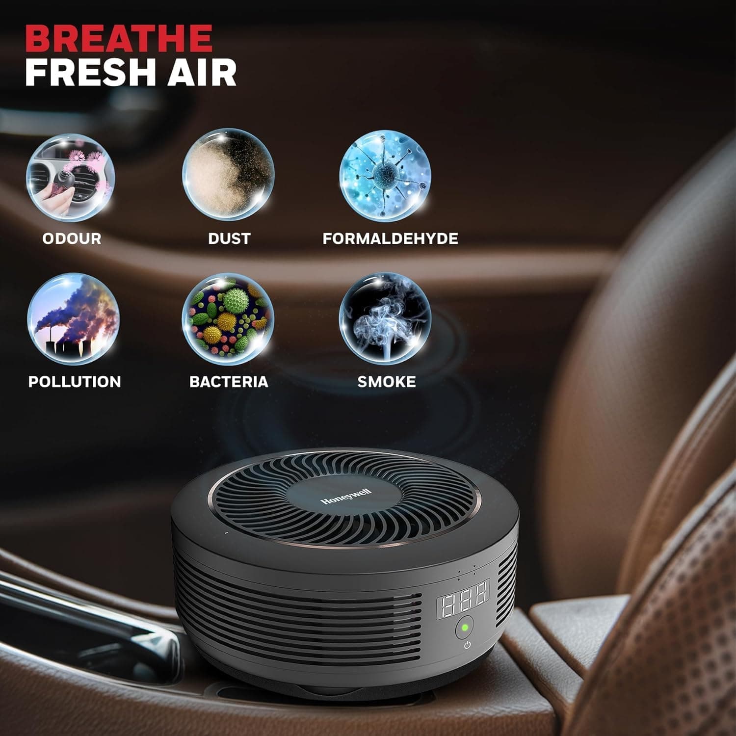 تصفیه هوای خودرو Honeywell Move Pure 4 | دستگاه تصفیه هوای فندکی خودرو با فیلتر HEPA — تصویر ۷