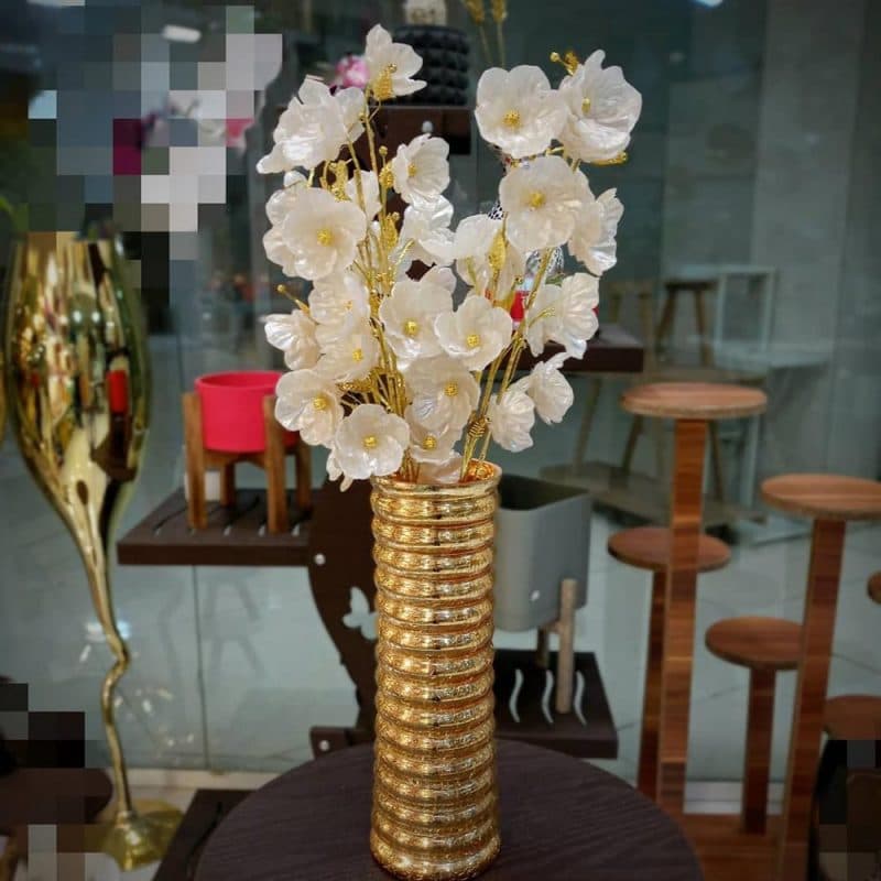 گل مصنوعی کریستالی سفید