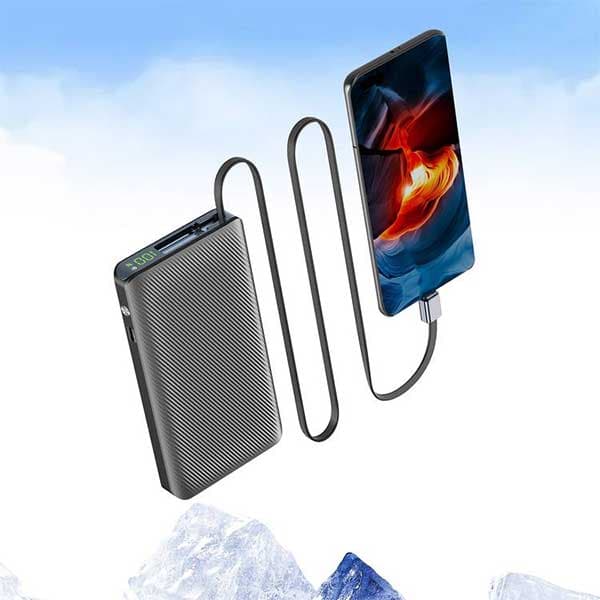 پاوربانک 22 وات 10000 با کابل تایپ سی جمع شونده پاورولوژی Powerology Power Bank PPBCHA71 — تصویر ۱۱