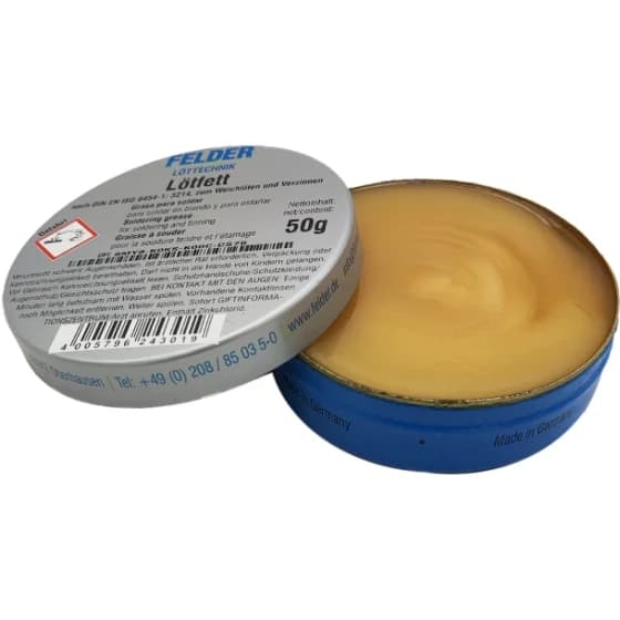 روغن لحیم آلمانی LOTFETT FELDER 50g | فلاکس حرفهای — تصویر ۳