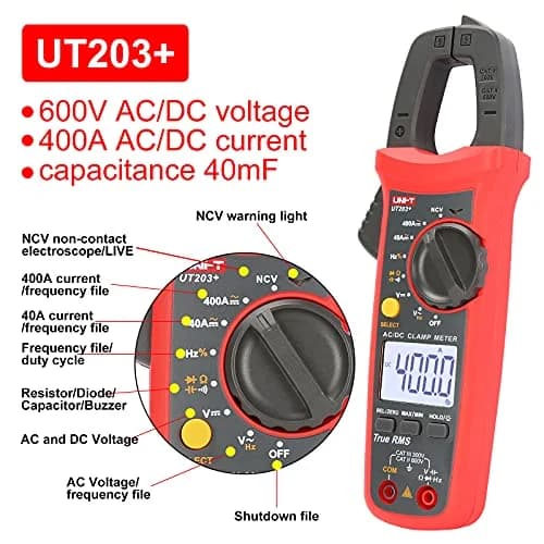 کلمپ آمپرمتر یونیتی UT203 PLUS آمپر AC/DC | با یکسال گارانتی — تصویر ۳
