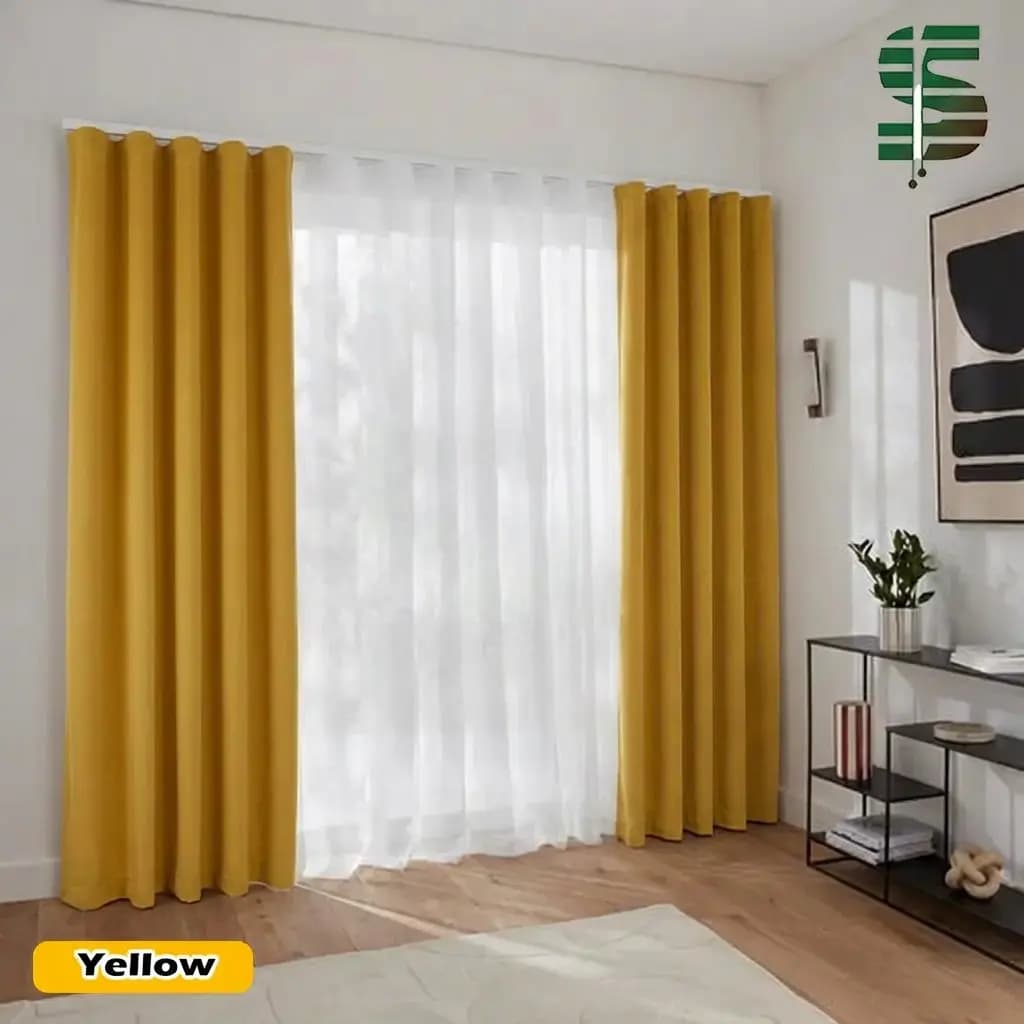 پرده مینیمال ترکیبی مخمل کالیفرنیا و حریر در 17 رنگ