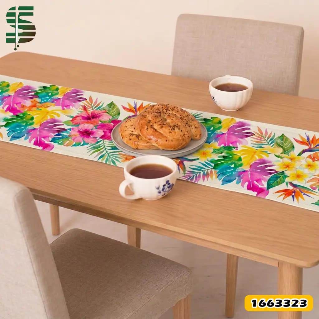 رانر مخمل کد 1663323 طرح گلبرگ هاوایی — تصویر ۸