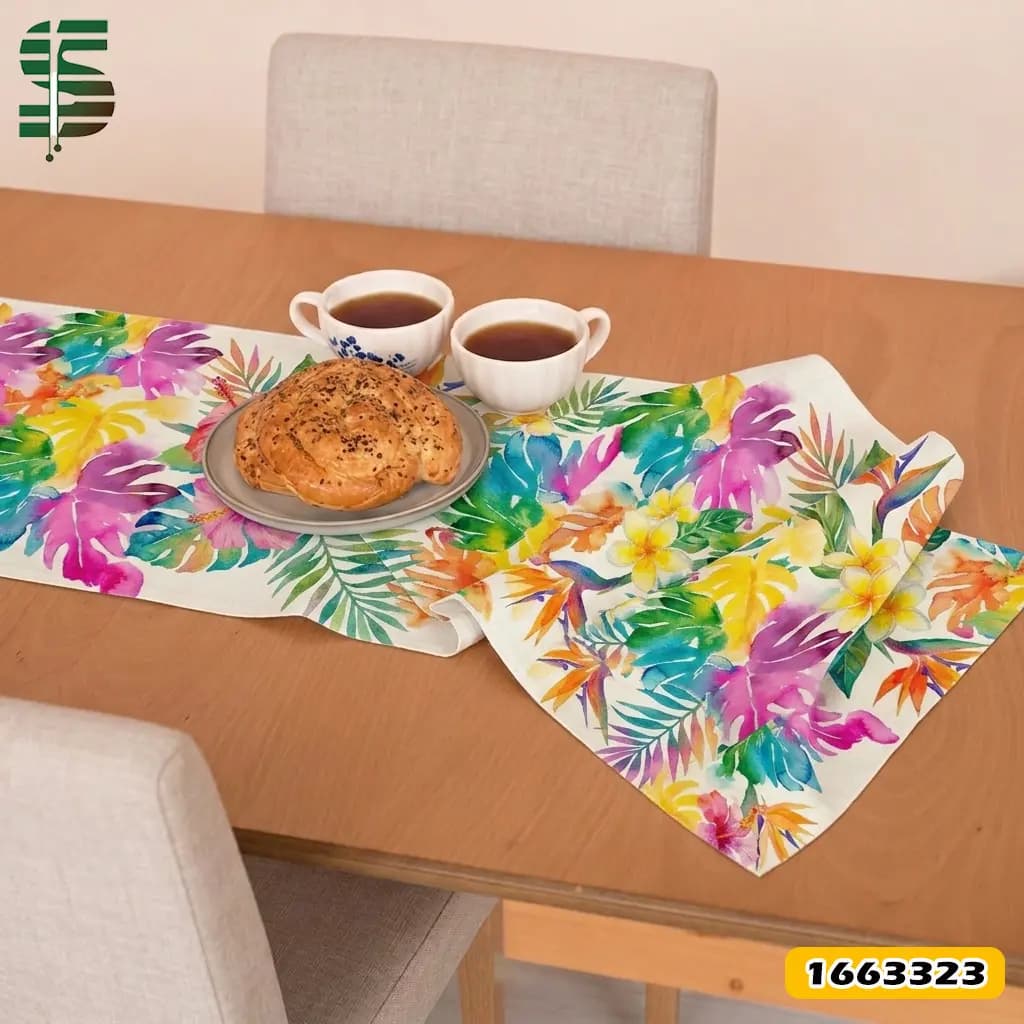 رانر مخمل کد 1663323 طرح گلبرگ هاوایی — تصویر ۵