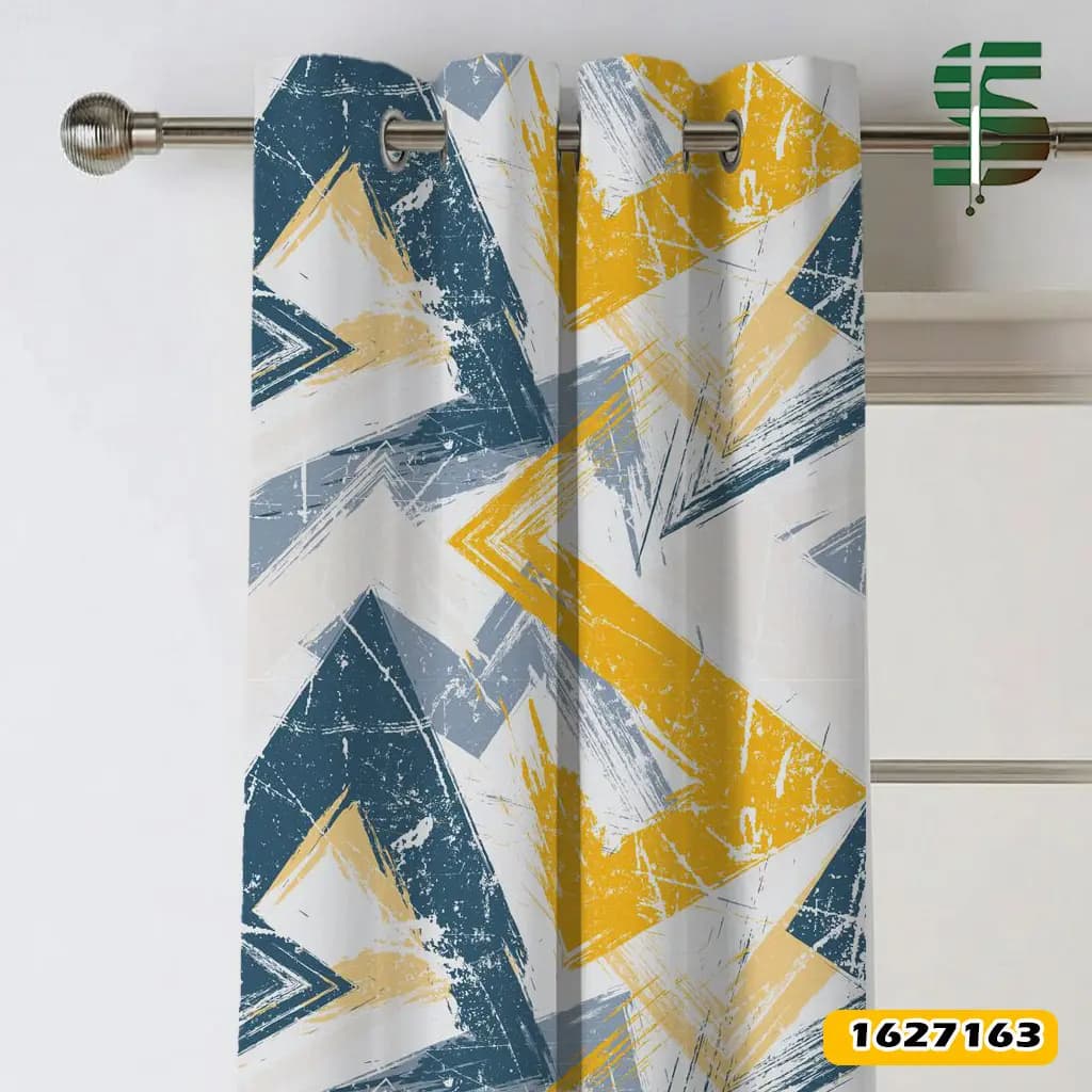 پرده پانچ طرح دار کد 1627163 مدل هندسی انتزاعی