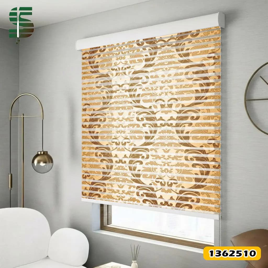 پرده شب و روز طرح دار کد 1362510 مدل داماسک رونده