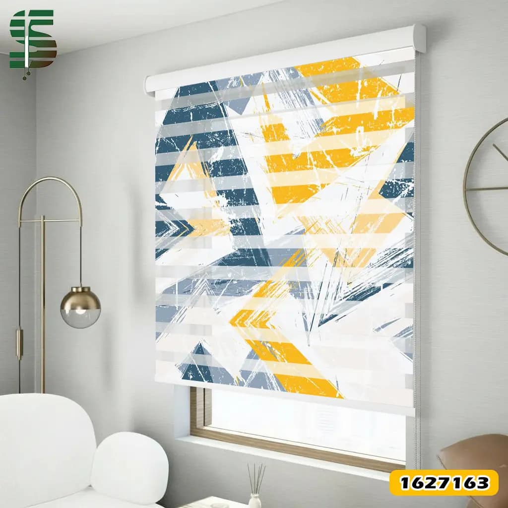 پرده زبرا طرح دار کد 1627163 مدل هندسی انتزاعی — تصویر ۴