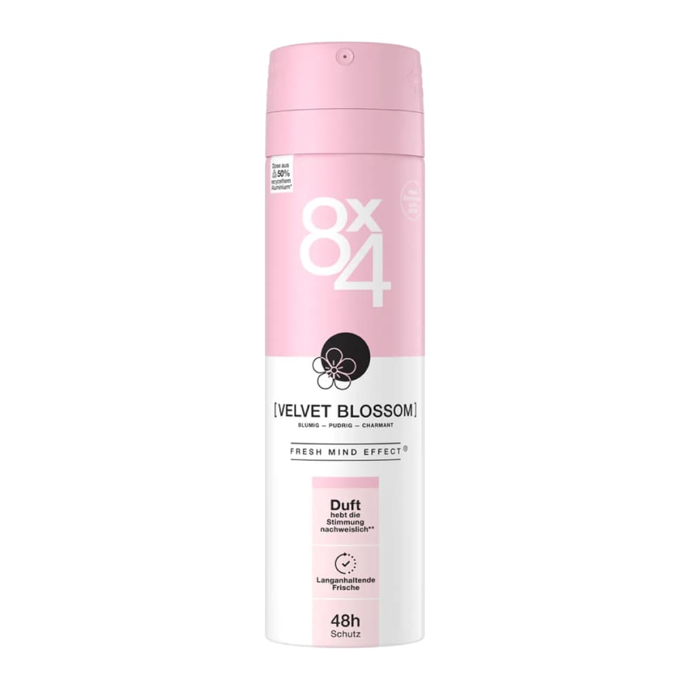اسپری دئودورانت زنانه 8X4 مدل VELVET BLOSSOM حجم 150 میل — تصویر ۴