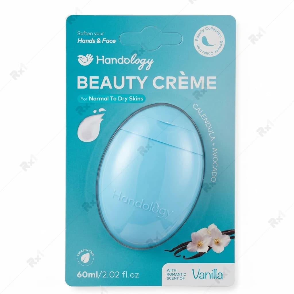 کرم مرطوبکننده دست و صورت هندولوژی مدل Beauty Crème مناسب پوست نرمال تا خشک با رایحه وانیل حجم 60 میلیلیتر